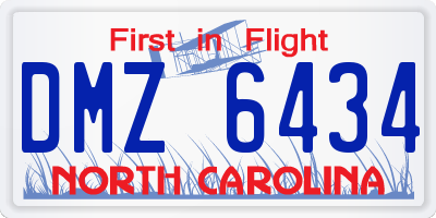 NC license plate DMZ6434