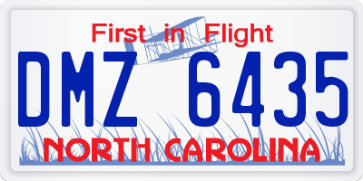 NC license plate DMZ6435