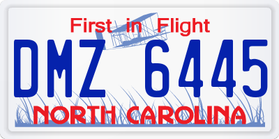 NC license plate DMZ6445