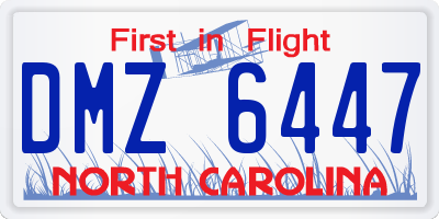 NC license plate DMZ6447