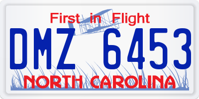 NC license plate DMZ6453