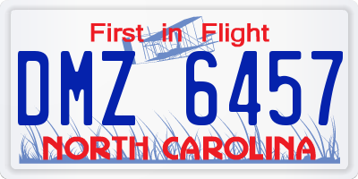NC license plate DMZ6457
