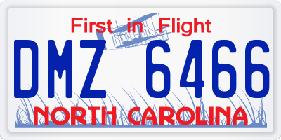 NC license plate DMZ6466