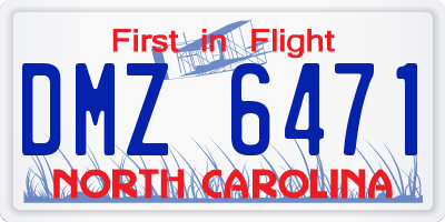 NC license plate DMZ6471