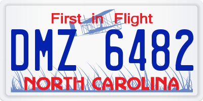 NC license plate DMZ6482