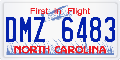NC license plate DMZ6483