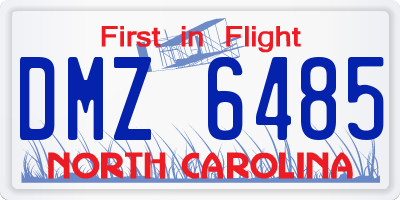 NC license plate DMZ6485