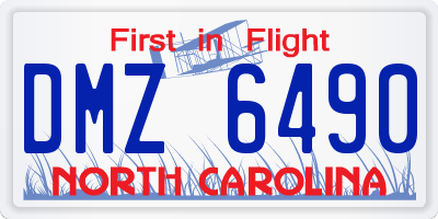 NC license plate DMZ6490