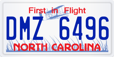 NC license plate DMZ6496