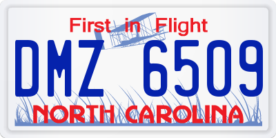 NC license plate DMZ6509