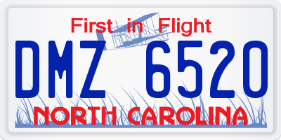 NC license plate DMZ6520