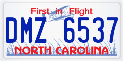 NC license plate DMZ6537