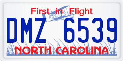 NC license plate DMZ6539
