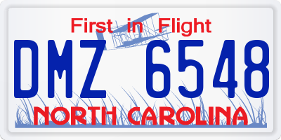 NC license plate DMZ6548
