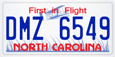 NC license plate DMZ6549