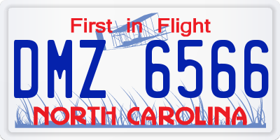 NC license plate DMZ6566