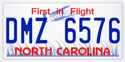 NC license plate DMZ6576