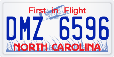 NC license plate DMZ6596