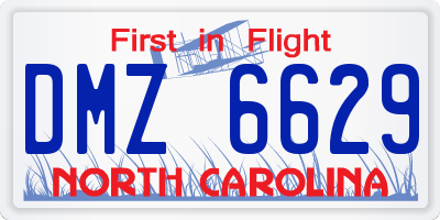 NC license plate DMZ6629