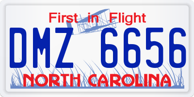 NC license plate DMZ6656
