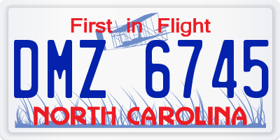 NC license plate DMZ6745