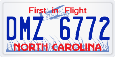 NC license plate DMZ6772