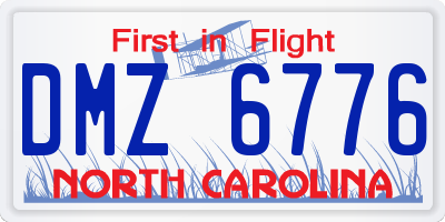 NC license plate DMZ6776