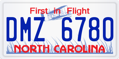 NC license plate DMZ6780