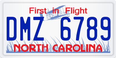 NC license plate DMZ6789