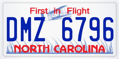 NC license plate DMZ6796