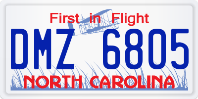 NC license plate DMZ6805