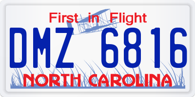 NC license plate DMZ6816