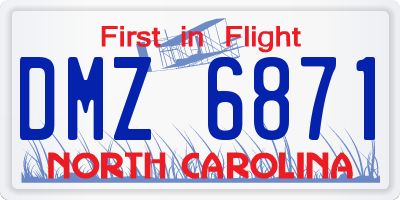 NC license plate DMZ6871
