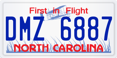 NC license plate DMZ6887