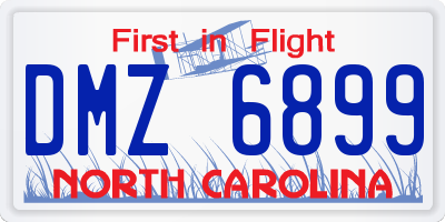 NC license plate DMZ6899