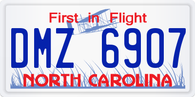 NC license plate DMZ6907