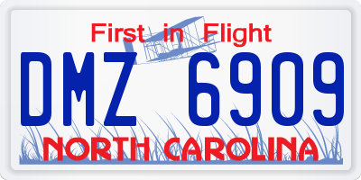NC license plate DMZ6909