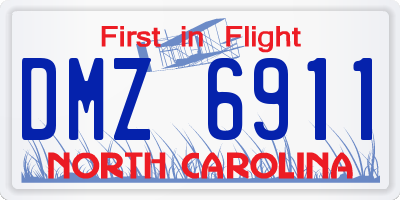 NC license plate DMZ6911