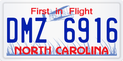 NC license plate DMZ6916