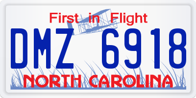 NC license plate DMZ6918