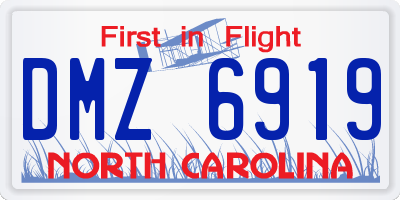 NC license plate DMZ6919