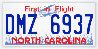 NC license plate DMZ6937