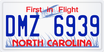 NC license plate DMZ6939