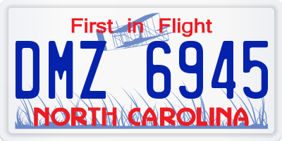 NC license plate DMZ6945
