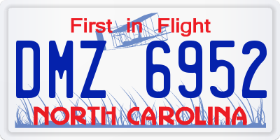NC license plate DMZ6952