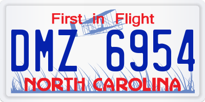 NC license plate DMZ6954