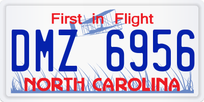 NC license plate DMZ6956