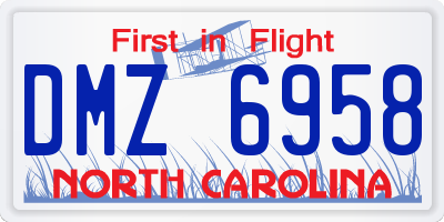 NC license plate DMZ6958
