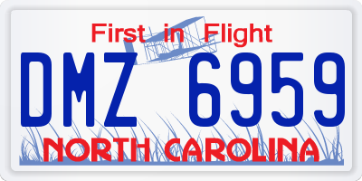 NC license plate DMZ6959