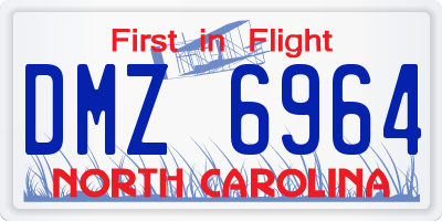 NC license plate DMZ6964